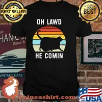 Chonk Cat Retro Style Oh Lawd He Comin Vintage Shirt
