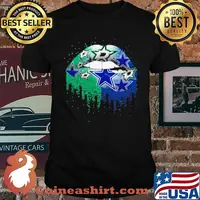 NFL dallas stars and dallas cowboys Lips logo shirt