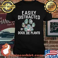 Easily Distracted by Dogs and Plant Gardener Flower Shirt