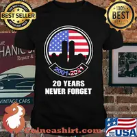2001 2021 20 years Never Forget American Flag Shirt