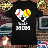 Ball Mom Heart Softball Shirt