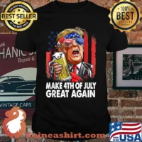 Make 4th of July Great Again Funny Trump Men Drinking Beer T-Shirt