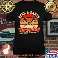 Beer and darts throwing what could go wrong vintage shirt