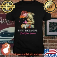 Fight like a girl breast cancer awareness woman shirt