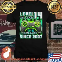 Level 14 Unlocked Awesome 2007 Video Game 14th Birthday T-Shirt