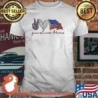 Peace Love American Flag Shirt