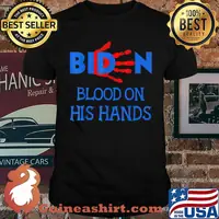Biden Blood On His Hands Bring Trump Back Biden Handprint T-Shirt