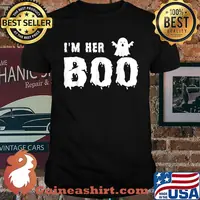 His Her Matching Halloween Costume Women Funny Couples T-Shirt
