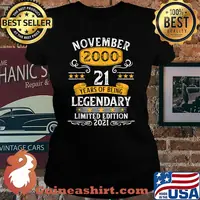 November 2000 21 Years Of being Legendary Limited Edition 21st Birthday T-Shirt Laides tee