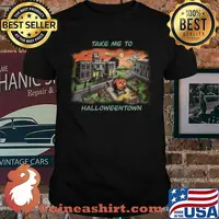 Take me to Halloweentown Pumpkin Pic Drawing Halloween T-shirt