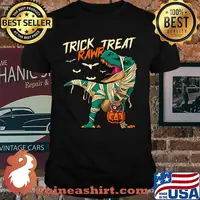 Trick Rawr Treat T Rex Dinosaur Mummy Boys Halloween T-Shirt