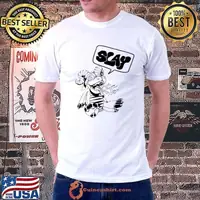 Awesome plush Dragon Line Art Slay Letters Word Bubble Tangie Marie T-shirt