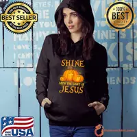 Shine With The Light Of Jesus Christian Halloween Pumpkin Premium T-Shirt