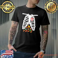Funny Halloween Candy Rib Cage X-Ray Skeleton T-Shirt