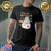 Funny i Love Being A Memaw Snowman Grandma christmas T-Shirt