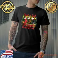 Funny Just A Girl Who Loves Christmas Distressed Background T Shirt