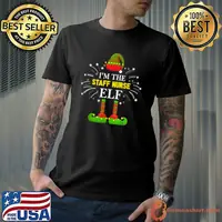 Official i’m the Staff Nurse Elf Family Matching Group Xmas Costume T Shirt