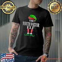 Original youth Pastor Elf Funny Matching Pajama Group Christmas T-shirt