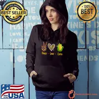 Peace Love Corn Funny Thanksgiving Turkey Hand Sign T-Shirt
