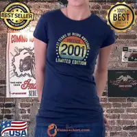Top 21 Year Old Gifts Vintage 2001 Limited Edition 21st Birthday T-Shirt