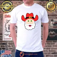 Top funny Cowboy Santa Hat Christmas Design Premium T-Shirt