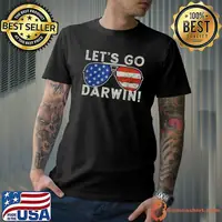 Aviator Sunglasses American Flag Let’s Go Darwin T-Shirt