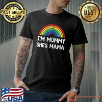 Funny Lesbian 2 Moms Gay LGBT Mothers Day Gift Matching T-shirt