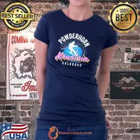 Funny Powderhorn Colorado Ski Powder Sprinkles Skiing Gear T Shirt