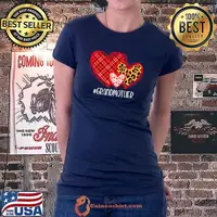 Hearts Love Grandmother Valentines Leopard Buffalo Plaid Premium T-Shirt Ladiestee