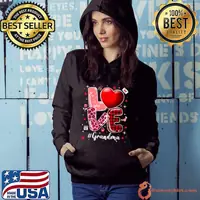 Hearts Valentines Day Love Grandma Leopard Buffalo Plaid T-Shirt