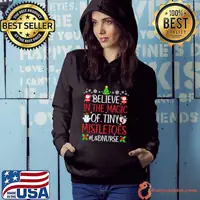 Premium Believe In The Magic Of Tiny Mistletoes L&D Nurse Christmas Premium T-Shirt
