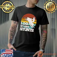 Top Funny Snowmobile I Do My Own Stunts Snowmobiling Premium T-Shirt