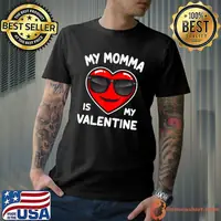Awesome Boy My Momma Is My Valentine Heart Funny Valentine’s Day Kid T-Shirt