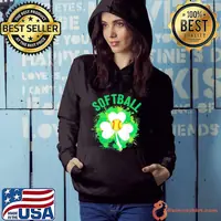 Best Softball Shamrock Lucky Clover Irish St Patrick’s Day T-Shirt