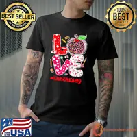 Love Lunch Lady Heart Valentine's Day Cafeteria Worker T-Shirt
