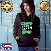 Official GREAT CRAZY TREE FARM LADY CHRISTMAS TREE MERRY XMAS SHIRT