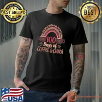 Original 100 Days Of Coffee And Chaos 100th Day Of School Rainbow T-Shirt