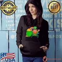 Premium Cute Leprechaun Pot Of Gold Rainbow Ireland St Patricks Day T-Shirt
