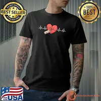 Love Heartbeat Valentines Day Cute V-Day Pajama T-Shirt