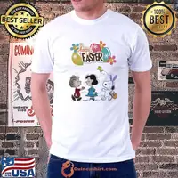 Charlie Brown snoopy lucy van pelt woodstock happy easter shirt