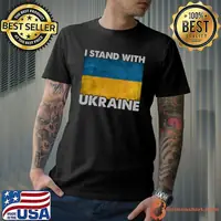 I Stand With Ukraine Flag Support Ukraine T-Shirt