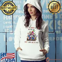 Old Woman Hippies Never Be They Jst Go To Pot Gnome Watercolor Shirt Hoodie