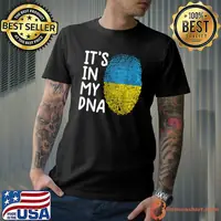 Original Its In My DNA Ukraine Fingerprint Ukrainian Ukraine Flag T-Shirt