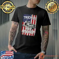 Trucker Truck Driver Vintage American Usa Flag Tuckers Move Premium T-Shirt