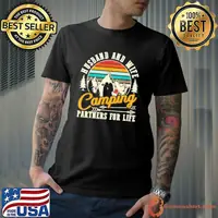 Vintage husband and wife camping partners for life shirt