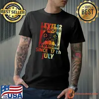 Level 12 Unlocked Awesome Since 17th July Birthday Vintage T-Shirt