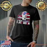 Retro I wear lavender for Joe Biden American flag shirt