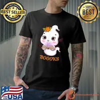 Boooks Ghost Book Reading Teacher School Halloween 2022 T-Shirt