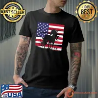 Vintage American Flag And Soccer Unicorn Player Sport Football T-Shirt