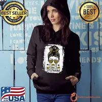 I Love Being A Stepmom Rosie Honey Bee Step Messy Bun Leopard Bee And Sunglasses T-Shirt Hoodie